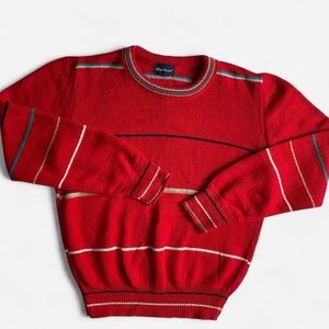SOLDVintage 80s Red Cotton Striped SweaterSOLD